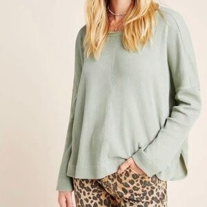Anthropologie Nori Waffle Thermal Top Long Sleeve Oversized size M